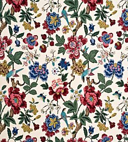 Persian Pomegranate Fabric by GP & J Baker Red/Indigo/Stone