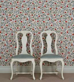 Medlar Wallpaper by GP & J Baker Blue, Red