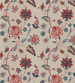 Bakers Indienne Embroidery Fabric by GP & J Baker Indigo / Red