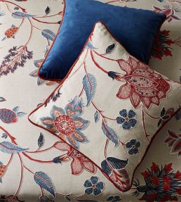 Bakers Indienne Embroidery Fabric by GP & J Baker Indigo / Red