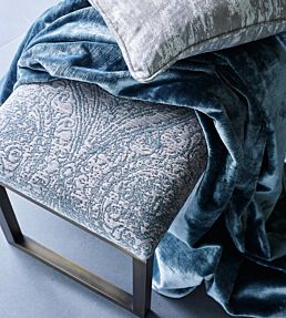 Kings Velvet Fabric by GP & J Baker Silver