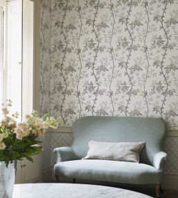 Peony & Blossom Wallpaper by GP & J Baker Soft Aqua