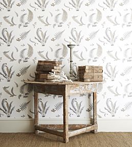 Ferns Wallpaper by GP & J Baker Dove Grey/Silver