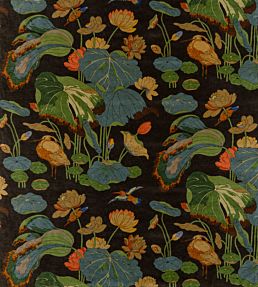 Nympheus Velvet Fabric by GP & J Baker Charcoal