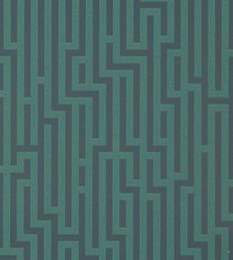 Fretwork Wallpaper by GP & J Baker Indigo/Teal
