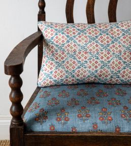 Poppy Sprig Fabric by GP & J Baker Green/Blue