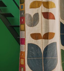Happy Flowers Fabric by Christopher Farr Cloth Dark Indigo