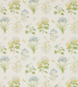 Harebells & Violets Fabric by Sanderson Lemon/Teal