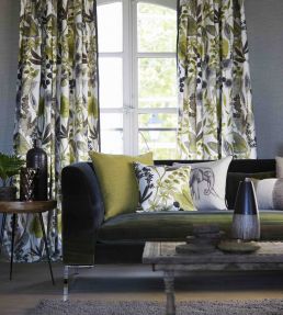 Amazilia Velvets Fabric by Harlequin Stone/Mustard/Elephant
