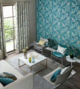 Entity Wallpaper by Harlequin in Teal/Linden | Jane Clayton