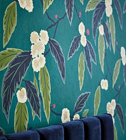 Coppice Wallpaper by Harlequin Oyster/Ebony/Gilver