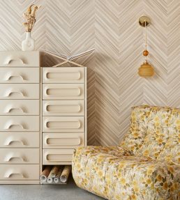 Herringbone Wallpaper by Eijffinger Cream/White