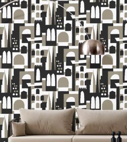Hey! Manhattan Wallpaper by Mini Moderns Weathered Cedar