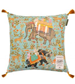 Hindustan Pillow 20 x 20" by MINDTHEGAP Aquamarine