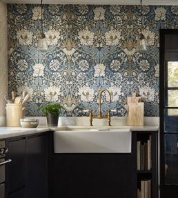 Honeysuckle & Tulip Wallpaper by Morris & Co Woad/Thyme