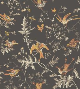 Hummingbirds Wallpaper by Cole & Son Charcoal & Ginger