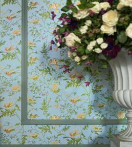 Hummingbirds Wallpaper by Cole & Son Multi, Petrol on Midnight