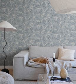 Idun Wallpaper by Sandberg Misty Blue