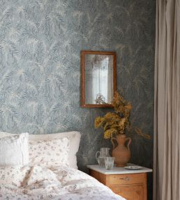 Idun Wallpaper by Sandberg Misty Blue
