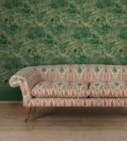 Ikat Bokhara Fabric by GP & J Baker Rose Green