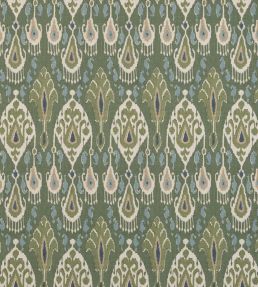 Ikat Bokhara Linen Fabric by GP & J Baker Emerald