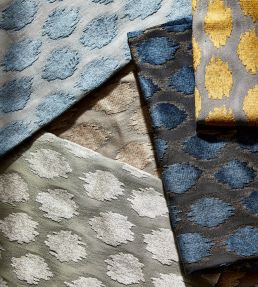 Ikat Spot Fabric by Zoffany Blue Stone