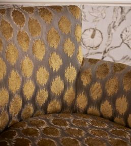Ikat Spot Fabric by Zoffany Blue Stone