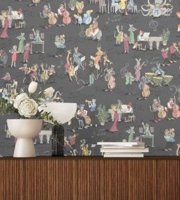 Instrumental Wallpaper by Brand McKenzie Charcoal