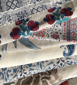Jaipur Poppy Fabric by GP & J Baker Red/Blue