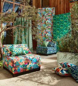 Journey of Discovery Velvet Fabric by Harlequin Ionian / Harissa / Emerald