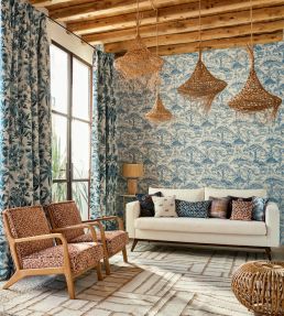 Kisumu Wallpaper by Clarke & Clarke Midnight/Luxe