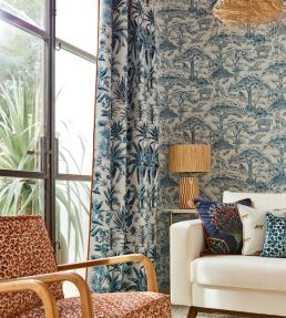 Kisumu Wallpaper by Clarke & Clarke Midnight/Luxe