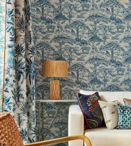 Kisumu Wallpaper by Clarke & Clarke Midnight/Luxe