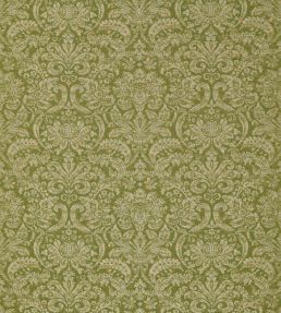 Knole Damask Fabric by Zoffany Evergreen