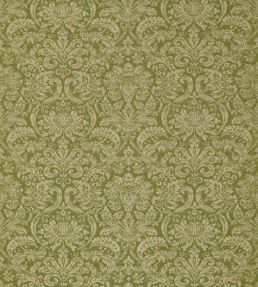 Knole Damask Fabric by Zoffany Evergreen