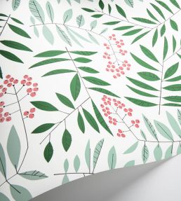 Leaf Berry Wallpaper by MissPrint Rosefinch