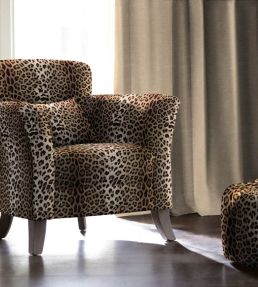 Leopard Fabric by Arley House Ash