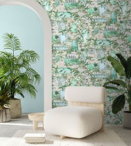 Lido Wallpaper by Brand McKenzie Turquoise