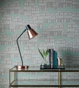 Maison Wallpaper by 1838 Wallcoverings Neo Mint