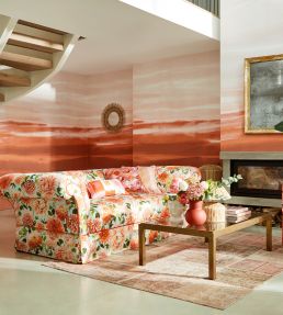 Manzara Mural by Harlequin Brazilian Rosewood - Bleached Coral