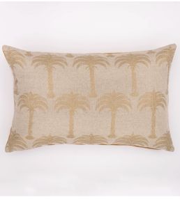 Marrakech Palm Pillow 16 x 24" by Barneby Gates Gold On Natural