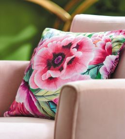 Marsha Velvet Fabric by Harlequin Aqua / Peony / Magenta