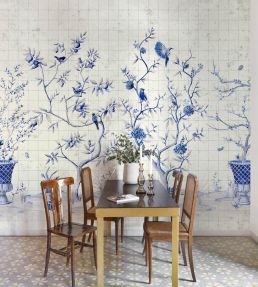 Meihua Mural by Coordonne Blue Spirulina