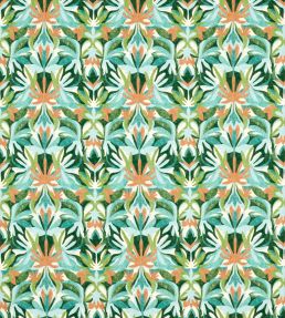 Melora Outdoor Fabric by Harlequin Fig Leaf/Paprika/Azul