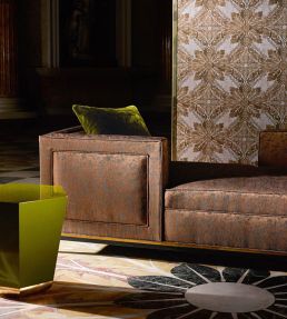 Metallo Fabric by Zoffany Henna