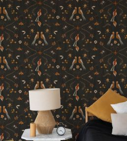 Metaphoric Birds Wallpaper by Coordonne Black