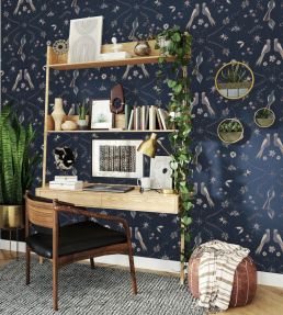 Metaphoric Birds Wallpaper by Coordonne Blue