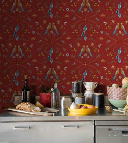 Metaphoric Birds Wallpaper by Coordonne Red