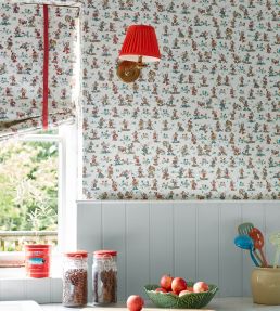 Mickey & Minnie Fabric by Sanderson Blancmange