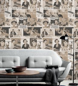 Retro Ads Wallpaper by MINDTHEGAP Sepia